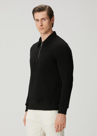 St. Moritz | Polo Yarım Fermuarlı Sweatshirt – Siyah My Store