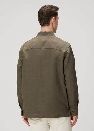 Qsimple Premium Keten-Lyocell Karışımı Haki Ceket SIMPLEQLOTH