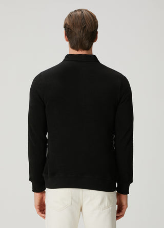 St. Moritz | Polo Yarım Fermuarlı Sweatshirt – Siyah My Store