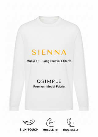 Siena | Uzun Kollu – Qsimple Muscle Fit Bisiklet Yaka Tişört - Beyaz My Store