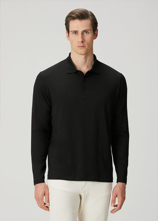 Milano | Polo Uzun Kollu – Qsimple Muscle Up Fit T-shirt - Siyah My Store
