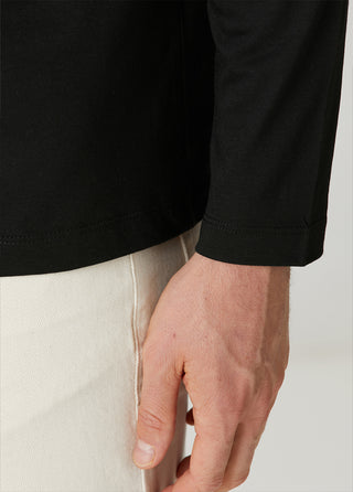 Milano | Polo Uzun Kollu – Qsimple Muscle Up Fit T-shirt - Siyah My Store