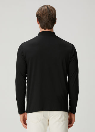 Milano | Polo Uzun Kollu – Qsimple Muscle Up Fit T-shirt - Siyah My Store