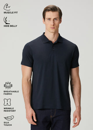 Monaco | Polo Kısa Kollu – Qsimple Muscle Up Fit T-shirt - Koyu Lacivert My Store