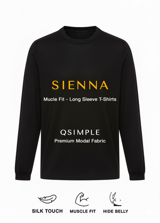 Siena | Uzun Kollu – Qsimple Muscle Fit Bisiklet Yaka Tişört - Siyah My Store