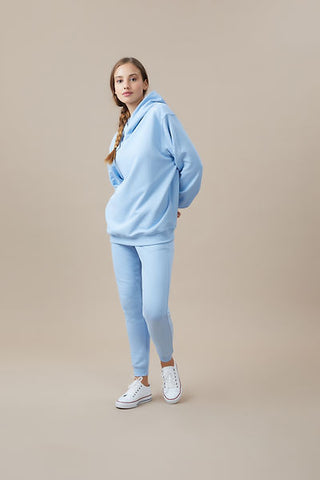 Qsimple Oversize Hoodie 100% Organic Cotton Blue