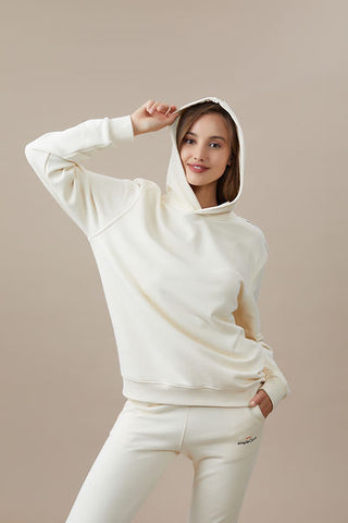 Qsimple Oversize Hoodie 100% Organic Cotton Butter