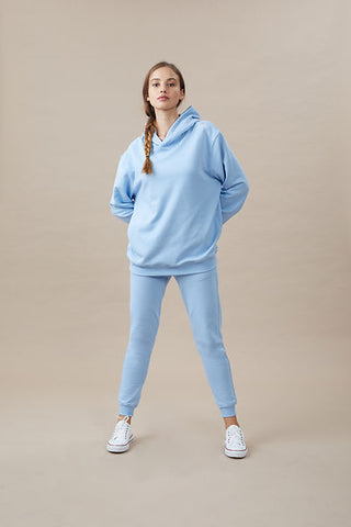Qsimple Oversize Hoodie 100% Organic Cotton Blue