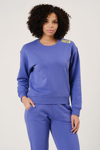 Qsimple Healthy Freak Purple Sweatshirt 100% Organic Cotton