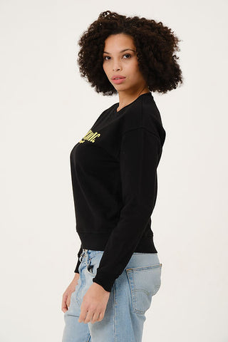 Qsimple  Be Organic Black Sweatshirt %100 Organic Cotton