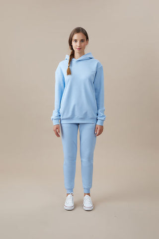 Qsimple Oversize Hoodie 100% Organic Cotton Blue