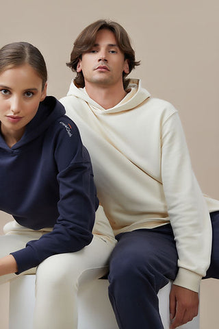 Qsimple  Oversize Hoodie  %100 Organic Cotton Butter