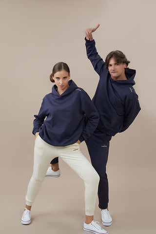 Qsimple Oversize Hoodie 100% Organic Cotton Anthracite