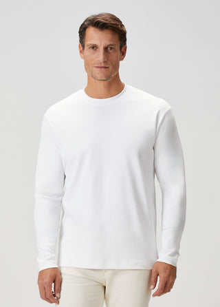 Oslo | Uzun Kollu Tişört – Premium Interlok Qsimple Muscle Up Fit - Beyaz SIMPLEQLOTH