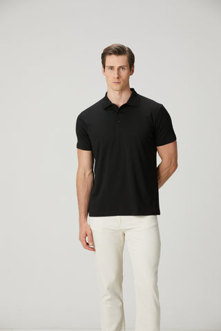 Monaco | Polo Kısa Kollu – Qsimple Muscle Up Fit T-shirt - Siyah