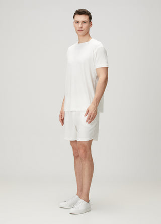 Qsimple Towelling Luxe Modal Beyaz Muscle Up Fit T-shirts