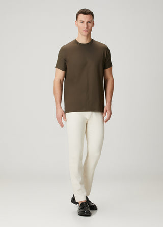 Paris | Lüks Merserize Pamuk Tişört Qsimple Muscle Up Fit-Kahverengi SIMPLEQLOTH