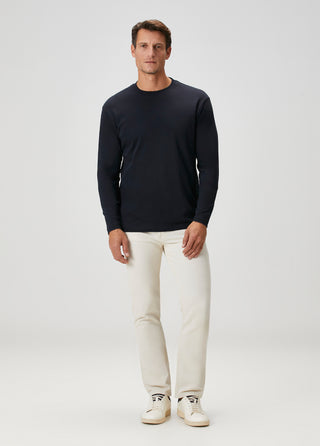 Oslo | Uzun Kollu Tişört – Premium Interlok Qsimple Muscle Up Fit - Koyu Lacivert SIMPLEQLOTH