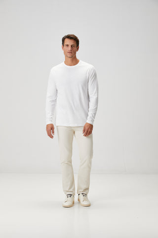 Siena | Uzun Kollu – Qsimple Muscle Fit Bisiklet Yaka Tişört - Beyaz My Store