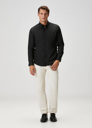 The Strategist | Travel B-Stretch Muscle Fit Gömlek-Siyah SIMPLEQLOTH