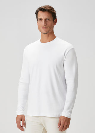 Oslo | Uzun Kollu Tişört – Premium Interlok Qsimple Muscle Up Fit - Beyaz SIMPLEQLOTH