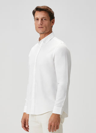 The Investor | Qsimple Muscle Fit Oxford Gömlek-Beyaz SIMPLEQLOTH