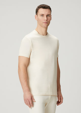 Paris | Lüks Merserize Pamuk Tişört Qsimple Muscle Up Fit-Bej SIMPLEQLOTH