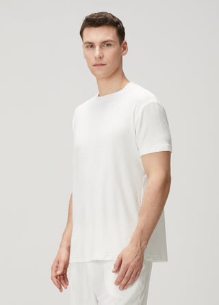Qsimple Towelling Luxe Modal Beyaz Muscle Up Fit T-shirts