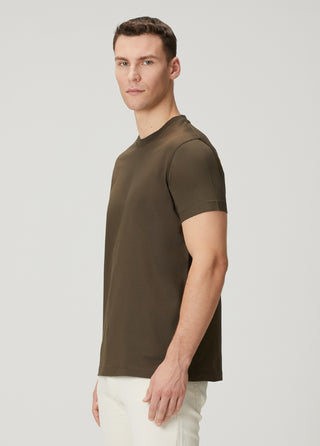 Paris | Lüks Merserize Pamuk Tişört Qsimple Muscle Up Fit-Kahverengi SIMPLEQLOTH