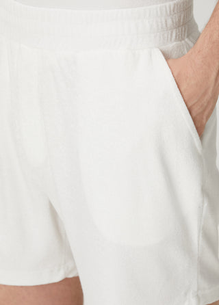 Qsimple Towelling Luxe Modal Beyaz Shorts SIMPLEQLOTH