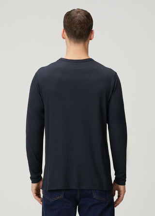 Siena | Uzun Kollu – Qsimple Muscle Fit Bisiklet Yaka Tişört - Koyu Lacivert My Store