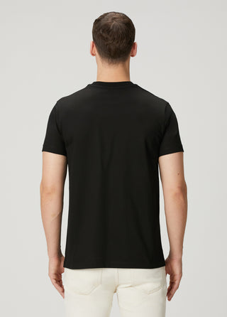 Paris | Lüks Merserize Pamuk Tişört Qsimple Muscle Up Fit-Siyah SIMPLEQLOTH