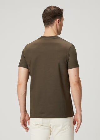 Paris | Lüks Merserize Pamuk Tişört Qsimple Muscle Up Fit-Kahverengi SIMPLEQLOTH