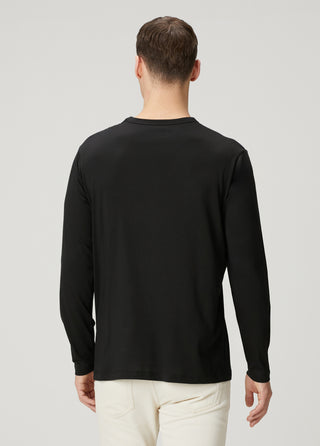 Siena | Uzun Kollu – Qsimple Muscle Fit Bisiklet Yaka Tişört - Siyah My Store