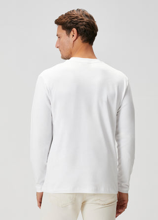 Oslo | Uzun Kollu Tişört – Premium Interlok Qsimple Muscle Up Fit - Beyaz SIMPLEQLOTH