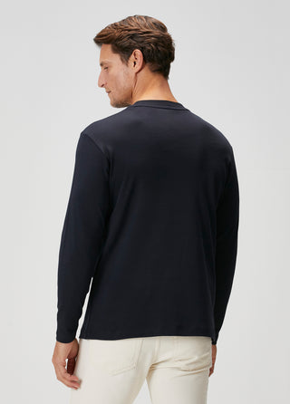 Oslo | Uzun Kollu Tişört – Premium Interlok Qsimple Muscle Up Fit - Koyu Lacivert SIMPLEQLOTH