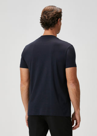 Bosphorus V2 | Ribana Yaka Premium Pamuk Modal - Qsimple Muscle Up Fit Tişört - Koyu Lacivert My Store