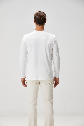 Siena | Uzun Kollu – Qsimple Muscle Fit Bisiklet Yaka Tişört - Beyaz My Store