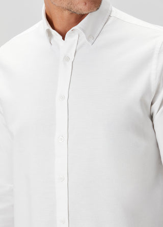 The Investor | Qsimple Muscle Fit Oxford Gömlek-Beyaz SIMPLEQLOTH