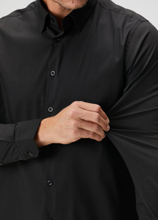 The Strategist | Travel B-Stretch Muscle Fit Gömlek-Siyah SIMPLEQLOTH