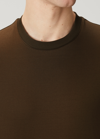 Paris | Lüks Merserize Pamuk Tişört Qsimple Muscle Up Fit-Kahverengi SIMPLEQLOTH