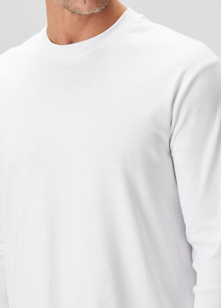 Oslo | Uzun Kollu Tişört – Premium Interlok Qsimple Muscle Up Fit - Beyaz SIMPLEQLOTH