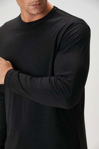 Siena | Uzun Kollu – Qsimple Muscle Fit Bisiklet Yaka Tişört - Siyah My Store