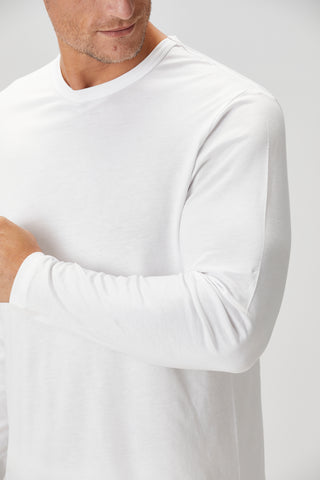 Siena | Uzun Kollu – Qsimple Muscle Fit Bisiklet Yaka Tişört - Beyaz My Store