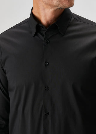 The Strategist | Travel B-Stretch Muscle Fit Gömlek-Siyah SIMPLEQLOTH