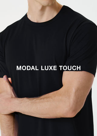 Qsimple Modal Luxe Touch™ – Muscle Up Fit Siyah Tişört
