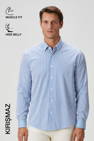 The Aristocrat | Qsimple Muscle Fit Performance Stretch Kırışmaz Gömlek SIMPLEQLOTH