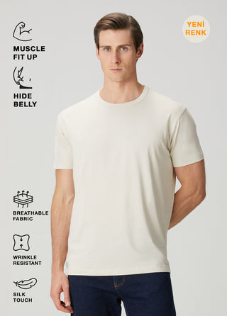 Bosphorus | Premium Modal Qsimple Muscle Up Fit Tişört – Bej My Store