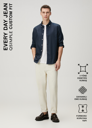 Qsimple Power Stretch Jean | 4 Yönlü Esnek Kumaş — Kum Taşı SIMPLEQLOTH
