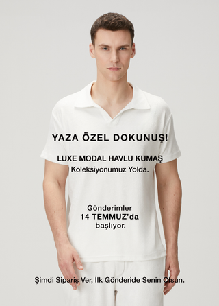 Qsimple Towelling Luxe Modal Beyaz Muscle Up Fit Polo T-Shirts